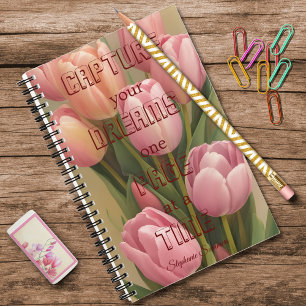 Carnet Capturez vos rêves Tulipe rose inspirante Adulte
