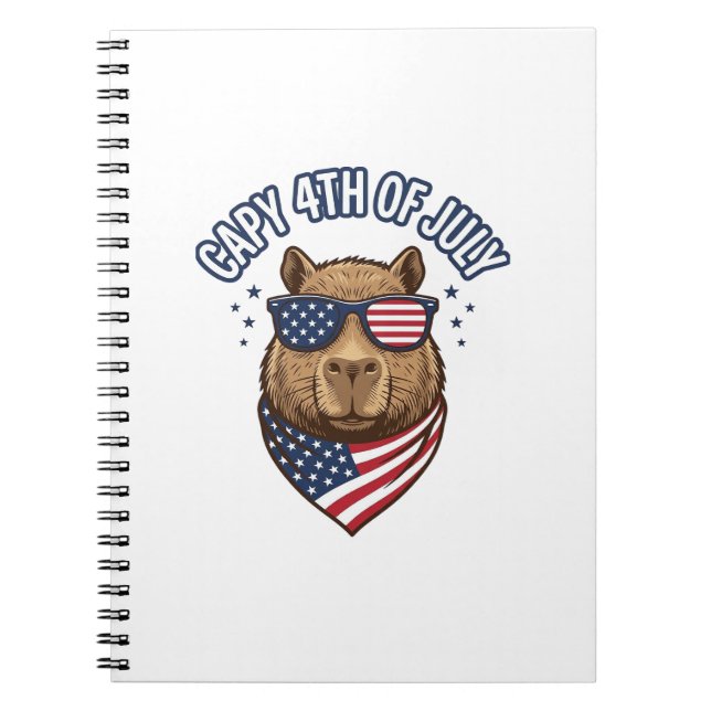 Carnet Capy 4 juillet Conception vectorielle de capybara  (Devant)