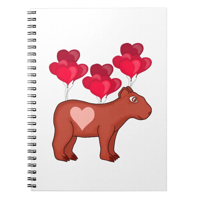 Carnet Capybara Hearts Love (Devant)