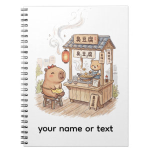 Carnet Capybara joyeux au stand de tofu puant Nuit de T