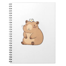 Capybara mignon avec conception Kawaii de fleur de