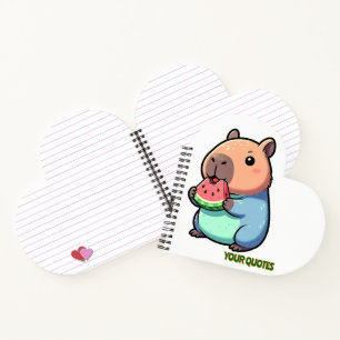 Carnet Capybara Mignon Mangeant de la Pastèque