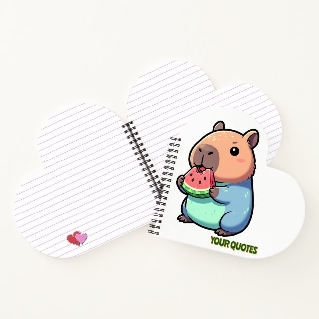Carnet Capybara Mignon Mangeant de la Pastèque (Intérieur)