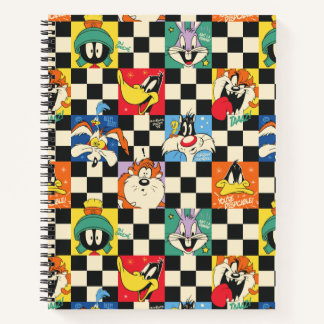 Carnet Caractères LOONEY TUNES™ sur Checker noir et blanc