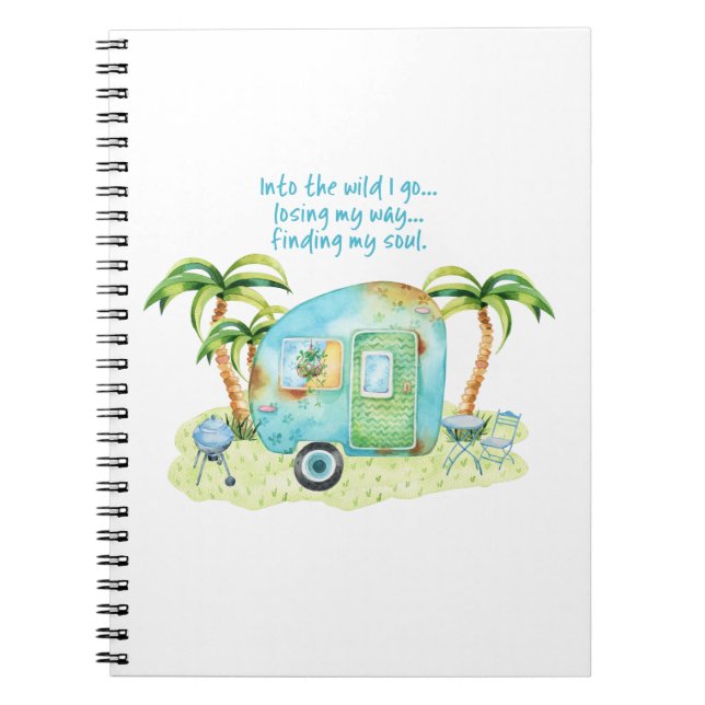 Carnet Caravane bleue de campeur d'aquarelle - conclusion (Devant)