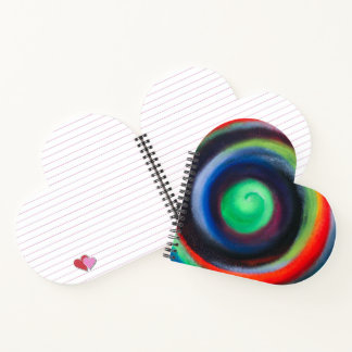 Carnet cardiaque en spirale colorée