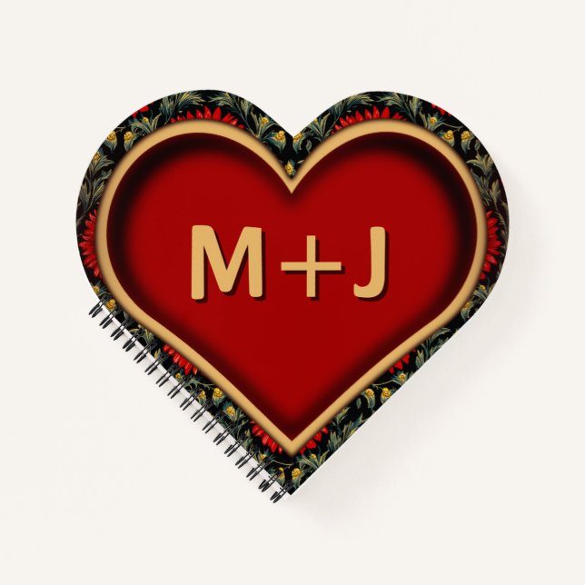 Carnet cardiaque Monogramme rouge avec initial per (Devant)