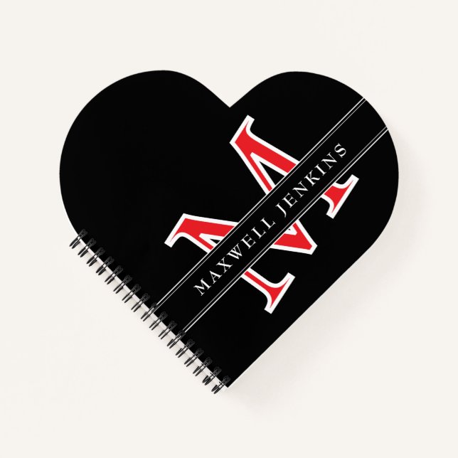 Carnet cardiaque personnalisé avec monogramme et n (Devant)