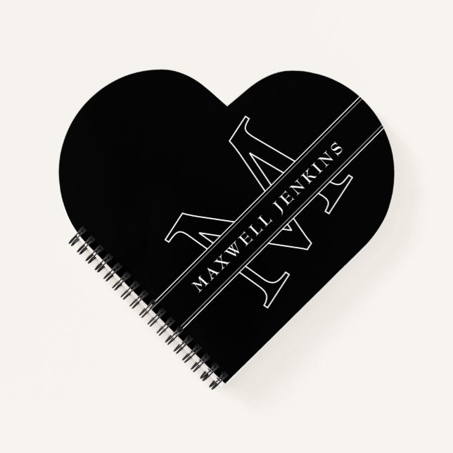 Carnet cardiaque personnalisé avec monogramme et n (Devant)