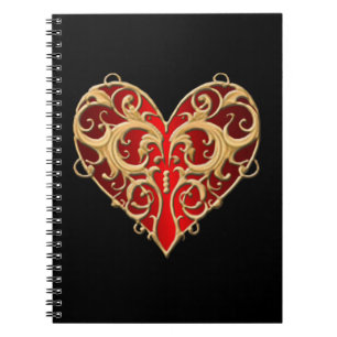 Carnet cardiaque Red Filigree