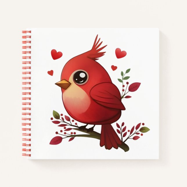 Carnet Cardinal rouge Lovey-Dovey (Devant)