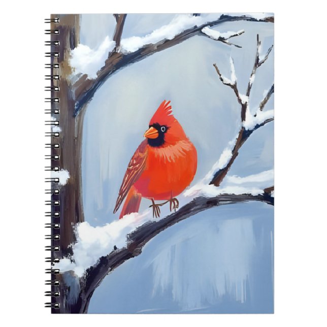 Carnet Cardinal rouge | Peinture à l'aquarelle des vacanc (Devant)