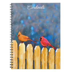 Carnet Cardinals on the Fence Painting - Art original