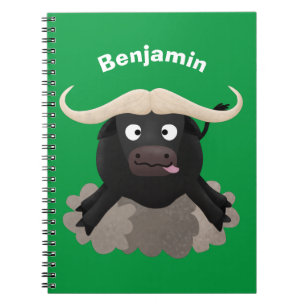 Carnet Caricature amusante de buffle d'eau courante
