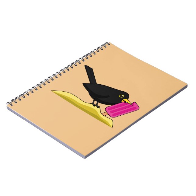 Carnet Caricature Blackbird Manger Une Crème De Glace (Côté gauche)