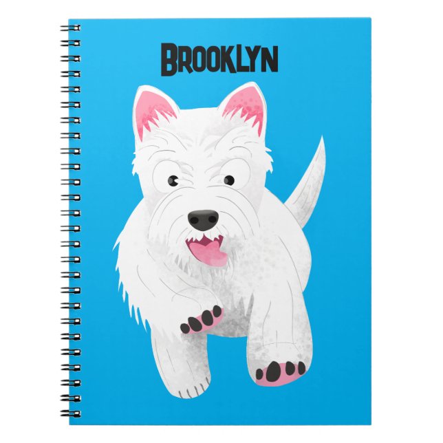 Carnet Caricature blanche de terrier de l'ouest (Devant)