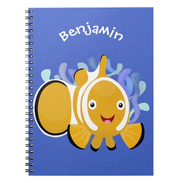 Carnet Caricature d'anénome de poisson clown joli (Devant)