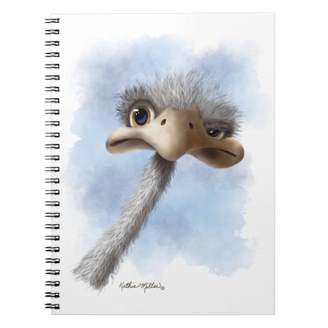Carnet Caricature d'autruche amusante (Devant)