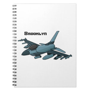 Carnet Caricature d'avion de chasse militaire