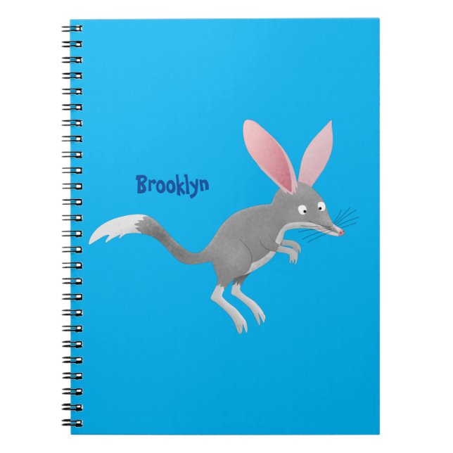 Carnet Caricature de bilby australien très heureuse (Devant)
