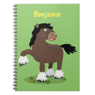 Carnet Caricature de cheval de trait de Cute Clydesdale