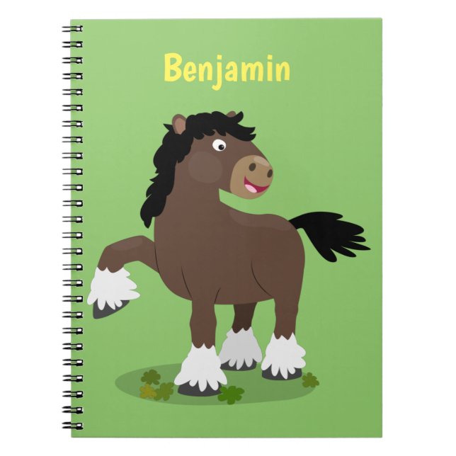 Carnet Caricature de cheval de trait de Cute Clydesdale (Devant)