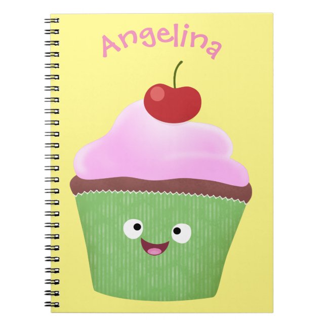 Carnet Caricature de cupcake joyeux (Devant)