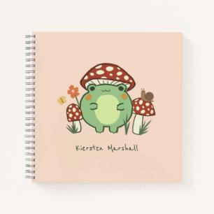 Carnet Caricature de la grenouille et des champignons   N