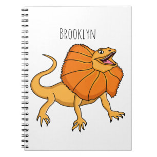 Carnet Caricature de lézard à col frisé orange