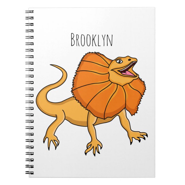 Carnet Caricature de lézard à col frisé orange (Devant)