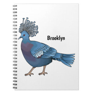 Carnet Caricature de l'oiseau pigeon couronné Victoria