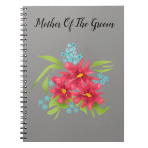 Carnet Caricature de motifs floraux mignon fleurs rouges