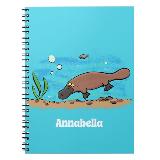 Carnet Caricature de natation de Cute platypus (Devant)