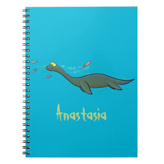 Carnet Caricature de plesiosaure, monstre marin mignon et (Devant)