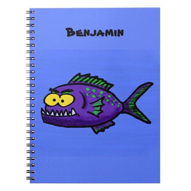 Carnet Caricature de poisson de Piranha (Devant)