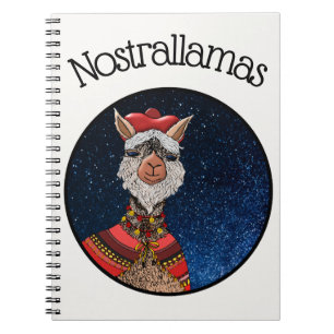Carnet Caricature de Pun de Llama de Kawaii Nostradamus