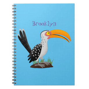Carnet Caricature d'oiseau de safari de barbecue jaune am