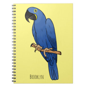 Carnet Caricature d'oiseau macaw Hyacinth