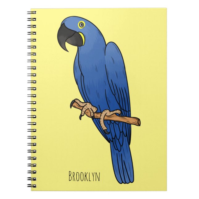 Carnet Caricature d'oiseau macaw Hyacinth (Devant)