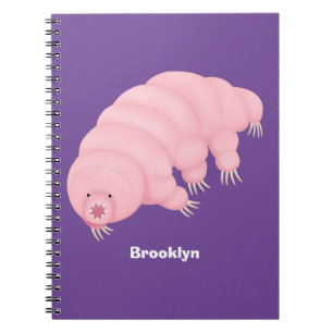 Carnet Caricature d'ours d'eau tardigrade rose mignon