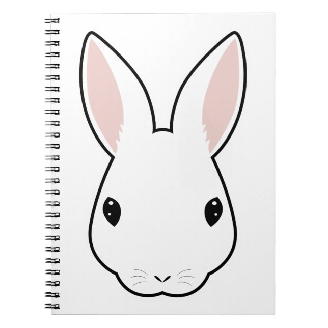 Carnet Caricature drôle tête d'icône de lapin (Devant)
