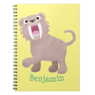 Carnet Caricature du tigre mignon Saber Toothed Smilodon