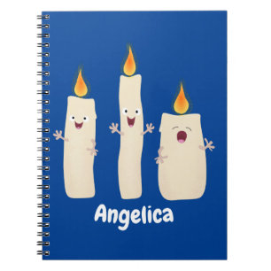 Carnet Caricature en trois chandelles mignonnes
