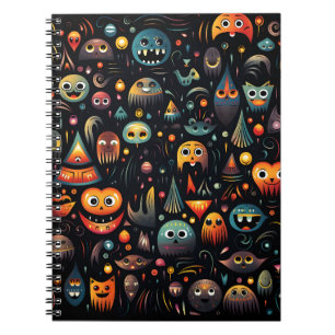 Carnet Caricature Halloween Motif Monsters et fantômes