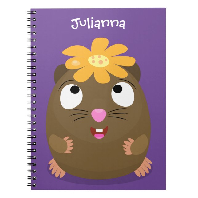 Carnet Caricature joyeuse de cobaye mignonne (Devant)