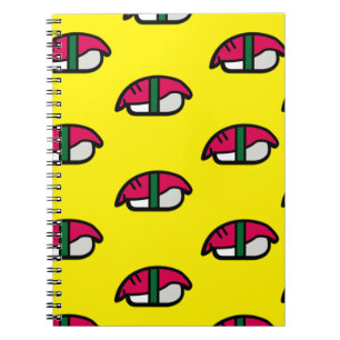 Carnet Caricature Kawaii Sushi, Fish Rice & Seaweed