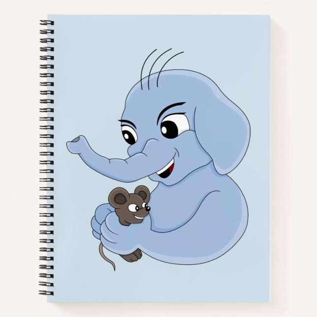 Carnet Caricature pour garçon d'éléphant mignon (Devant)