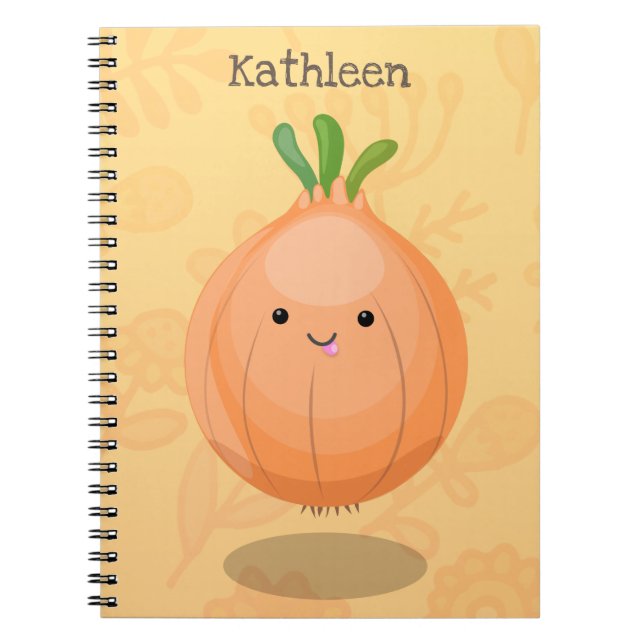 Carnet Caricature vert oignon brun joli (Devant)