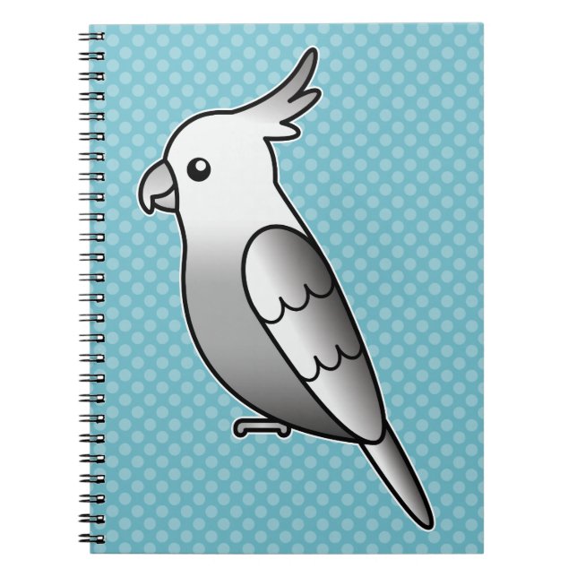 Carnet Caricature Whiteface Cockatiel Parrot Bird (Devant)