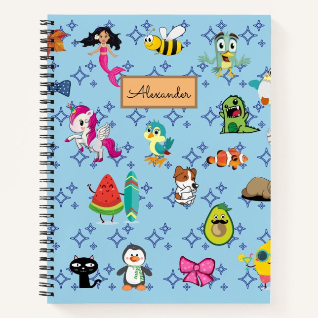 Carnet Caricatures scintillent mignons dessins animés pou (Devant)